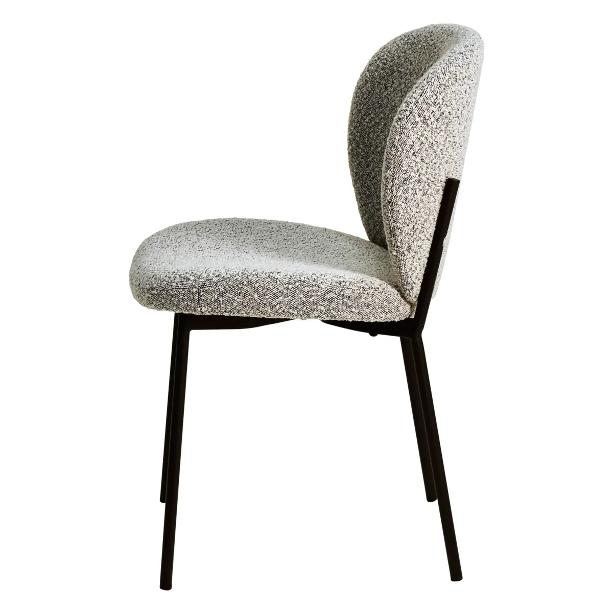 Set di 2 sedie da pranzo in bouclé (seduta 48,5 cm) Isla Grigio chiaro