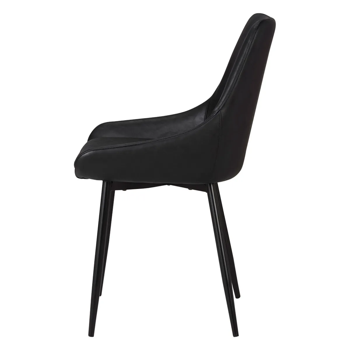 LOT DE 2  Chaise en PU noir - L x P x H : 48 x 55 x 84 cm BARI