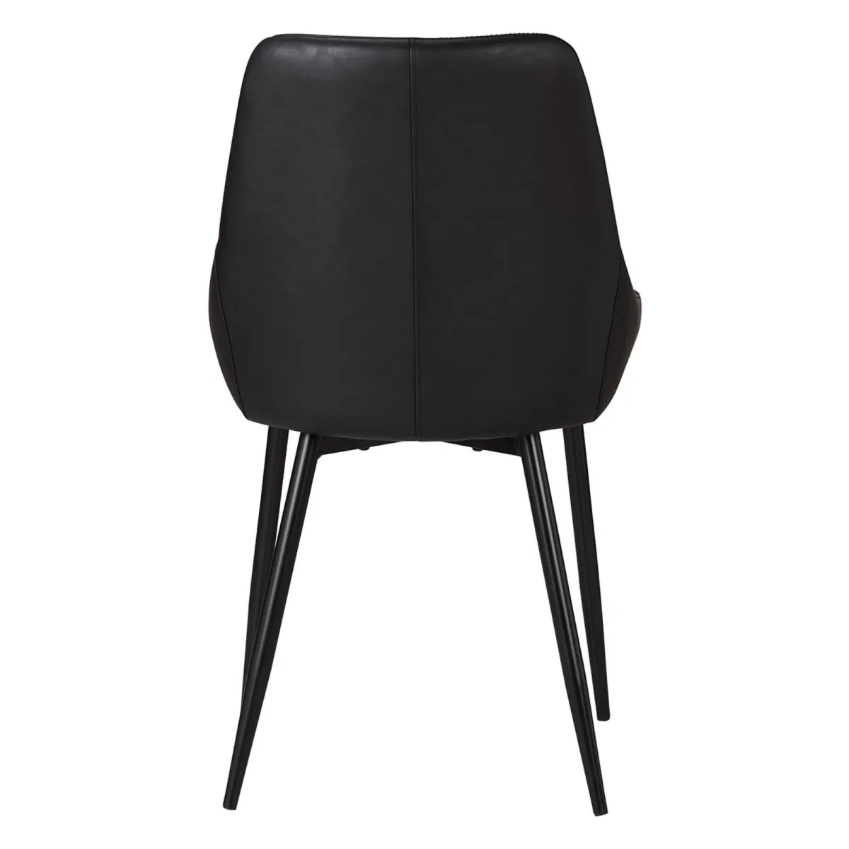 Set di 2 sedie da pranzo in similpelle (seduta 47 cm) Juno Nero