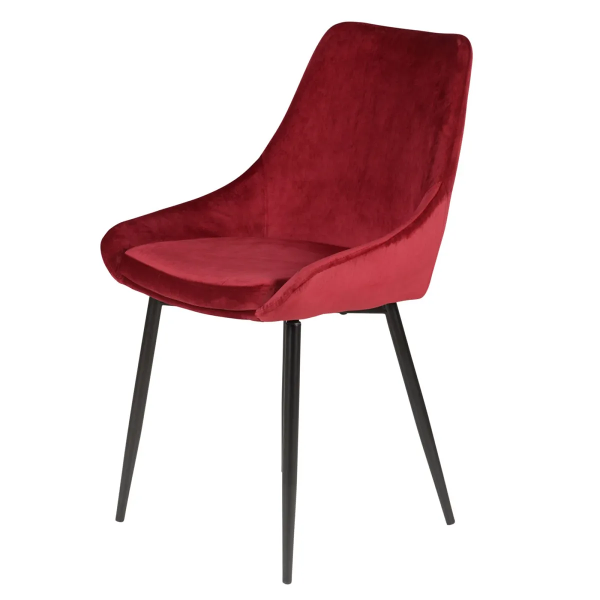 LOT DE 2  Chaise en velours rouge - LxPxH:48 x 55 x 84 cm BARI