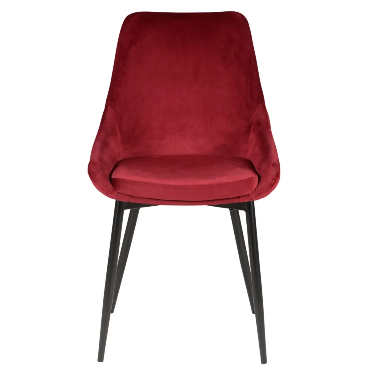 LOT DE 2  Chaise en velours rouge - LxPxH:48 x 55 x 84 cm BARI