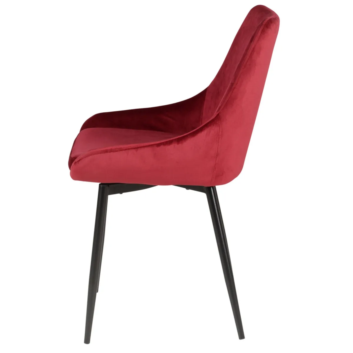 LOT DE 2  Chaise en velours rouge - LxPxH:48 x 55 x 84 cm BARI