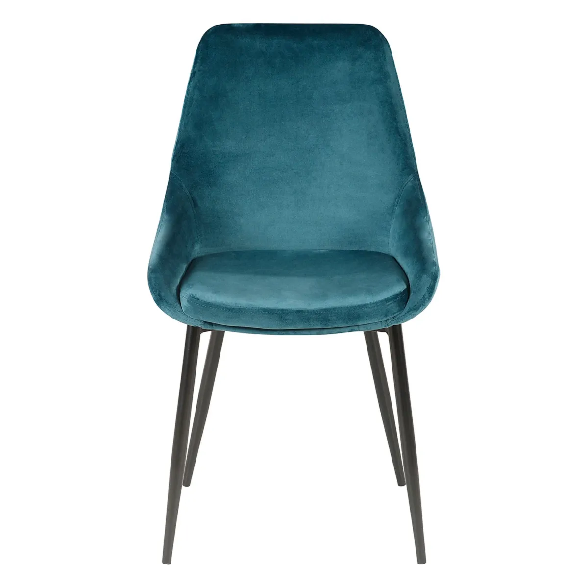 Set di 2 sedie da pranzo in velluto (seduta 47 cm) Juno Blu ottanio