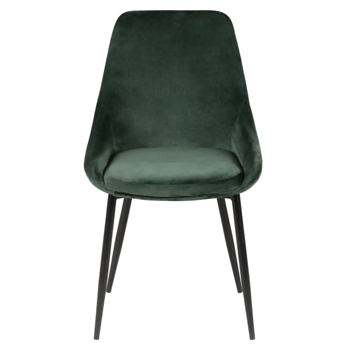 Set di 2 sedie da pranzo in velluto (seduta 47 cm) Juno Verde pino