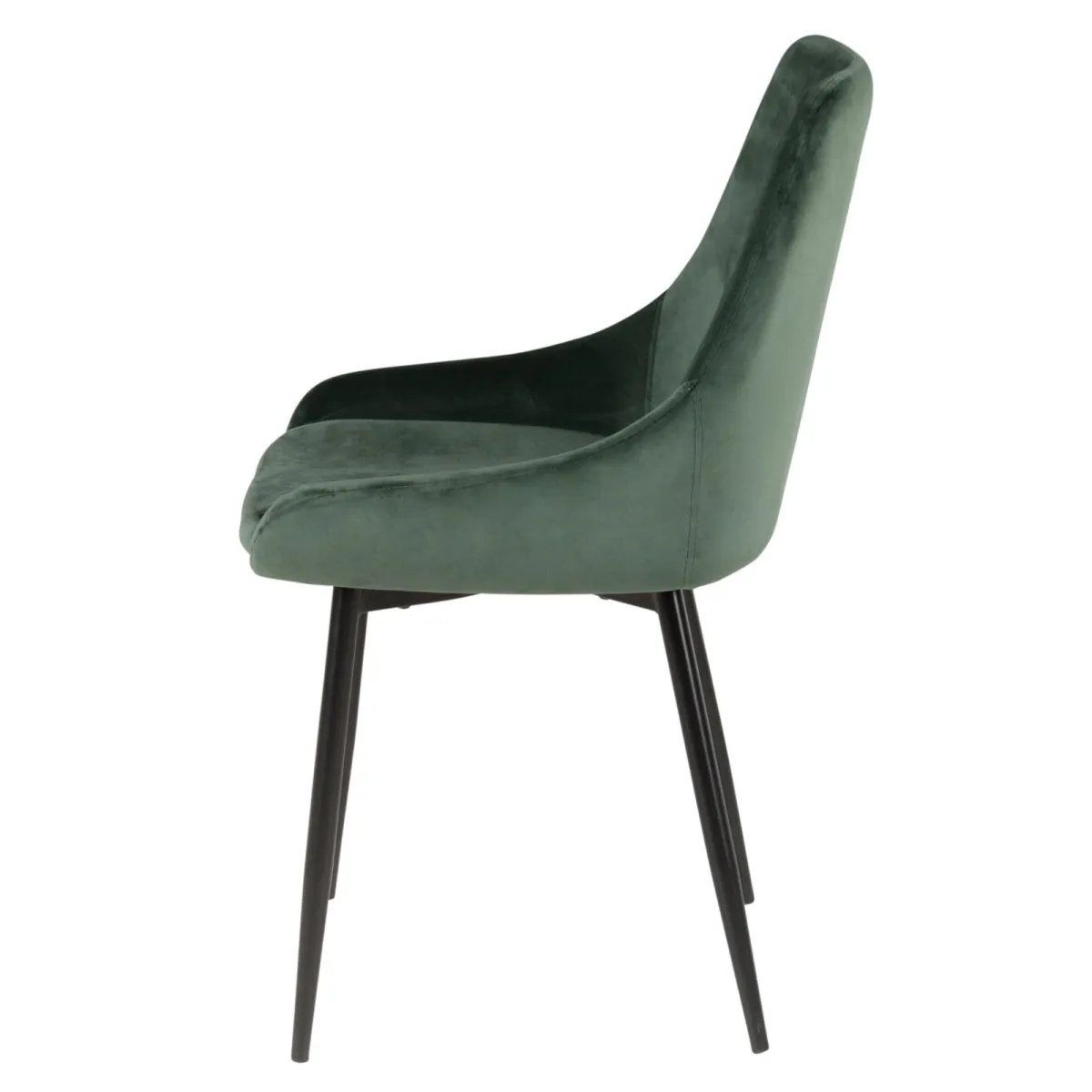 LOT DE 2  Chaise en velours vert sapin - L x P x H : 48 x 55 x 84 cm BARI