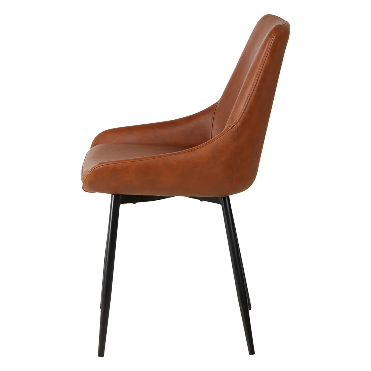 LOT DE 2  Chaise en PU marron - L x P x H : 48 x 55 x 84 cm BARI