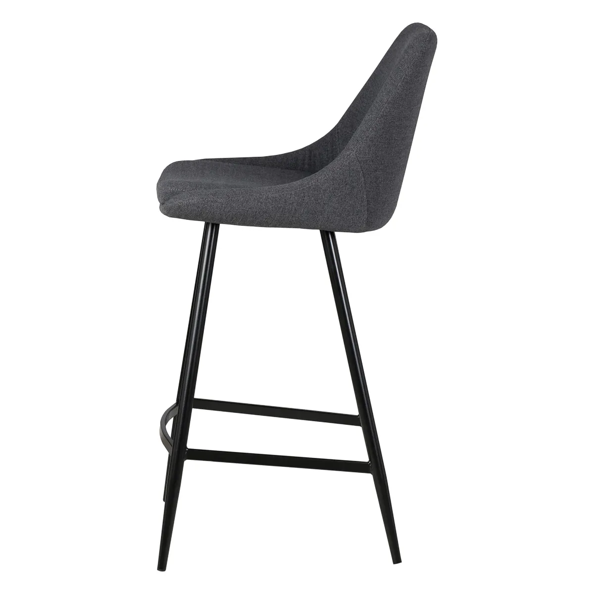 Set di 2 sedie per isola centrale con schienale in tessuto (Altezza seduta 67cm) Juno Grigio scuro