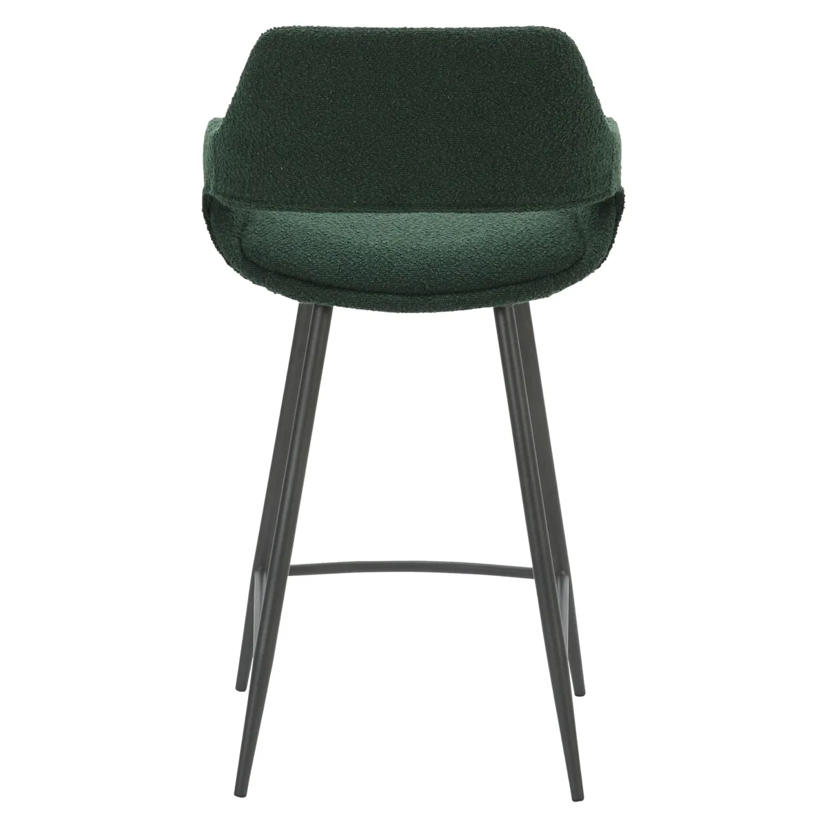 Set di 2 sedie per isola centrale con schienale in bouclé (seduta 65cm) Soho Verde pino