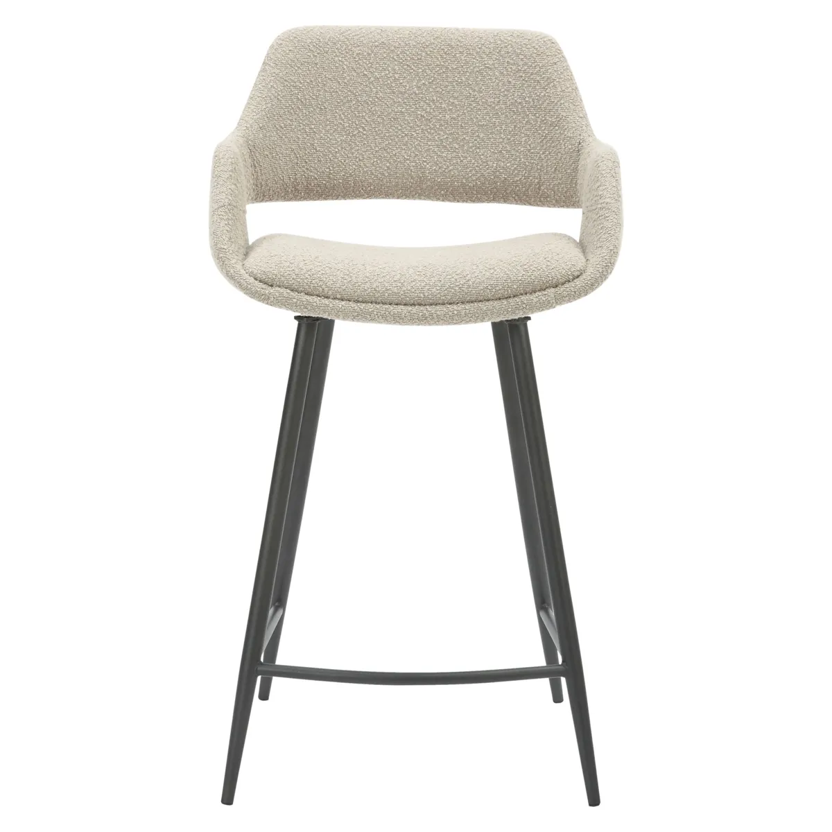 Set di 2 sedie per isola centrale con schienale in bouclé (seduta 65 cm) Soho Grigio chiaro