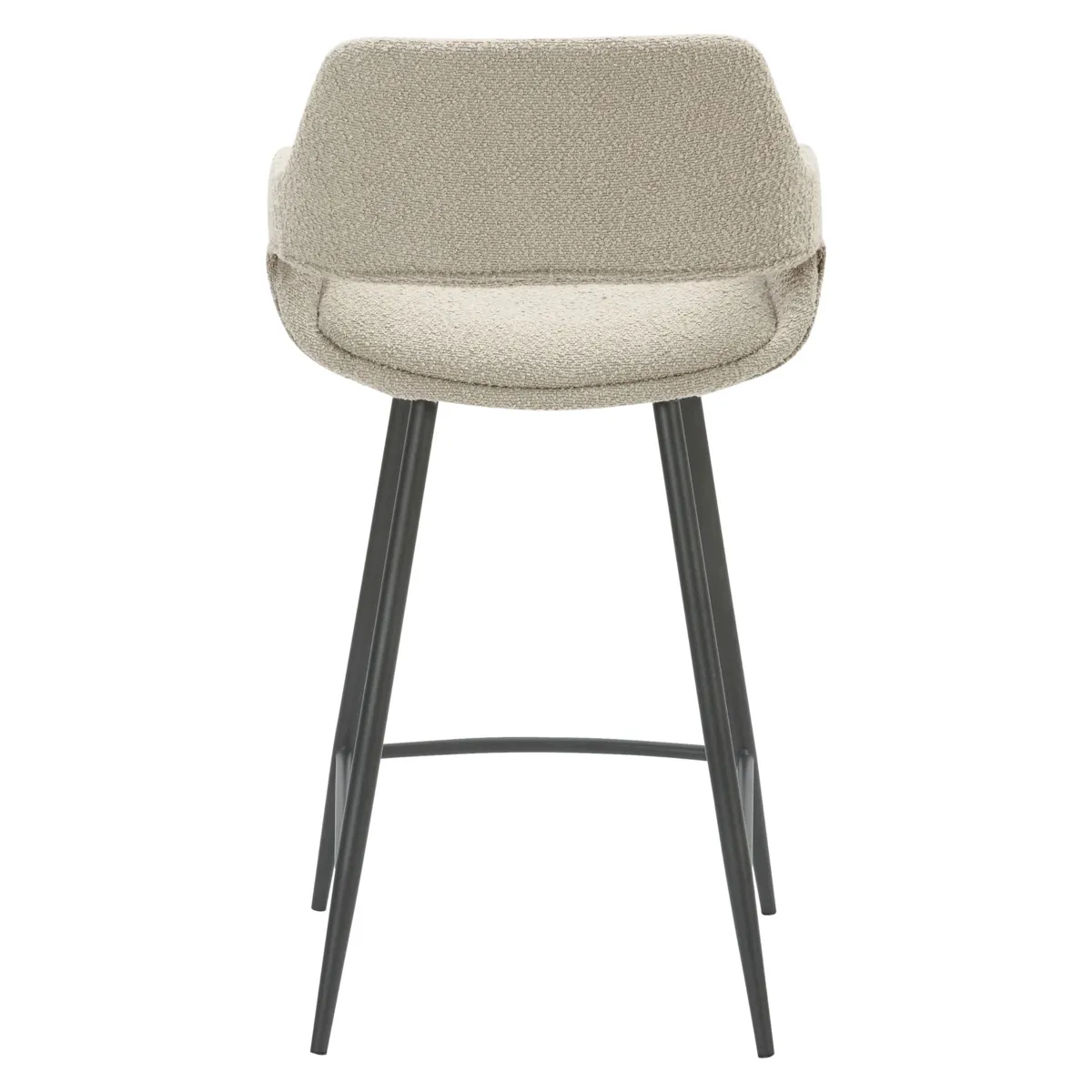 Set di 2 sedie per isola centrale con schienale in bouclé (seduta 65 cm) Soho Grigio chiaro