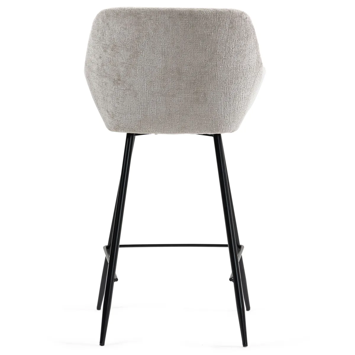 Set di 2 sedie per isola centrale con schienale in tessuto chenille (Altezza seduta 65cm) Zola Tortora