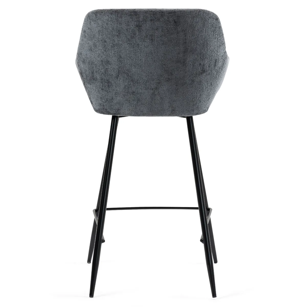 Set di 2 sedie per isola centrale con schienale in tessuto chenille (seduta 65cm) Zola Grigio