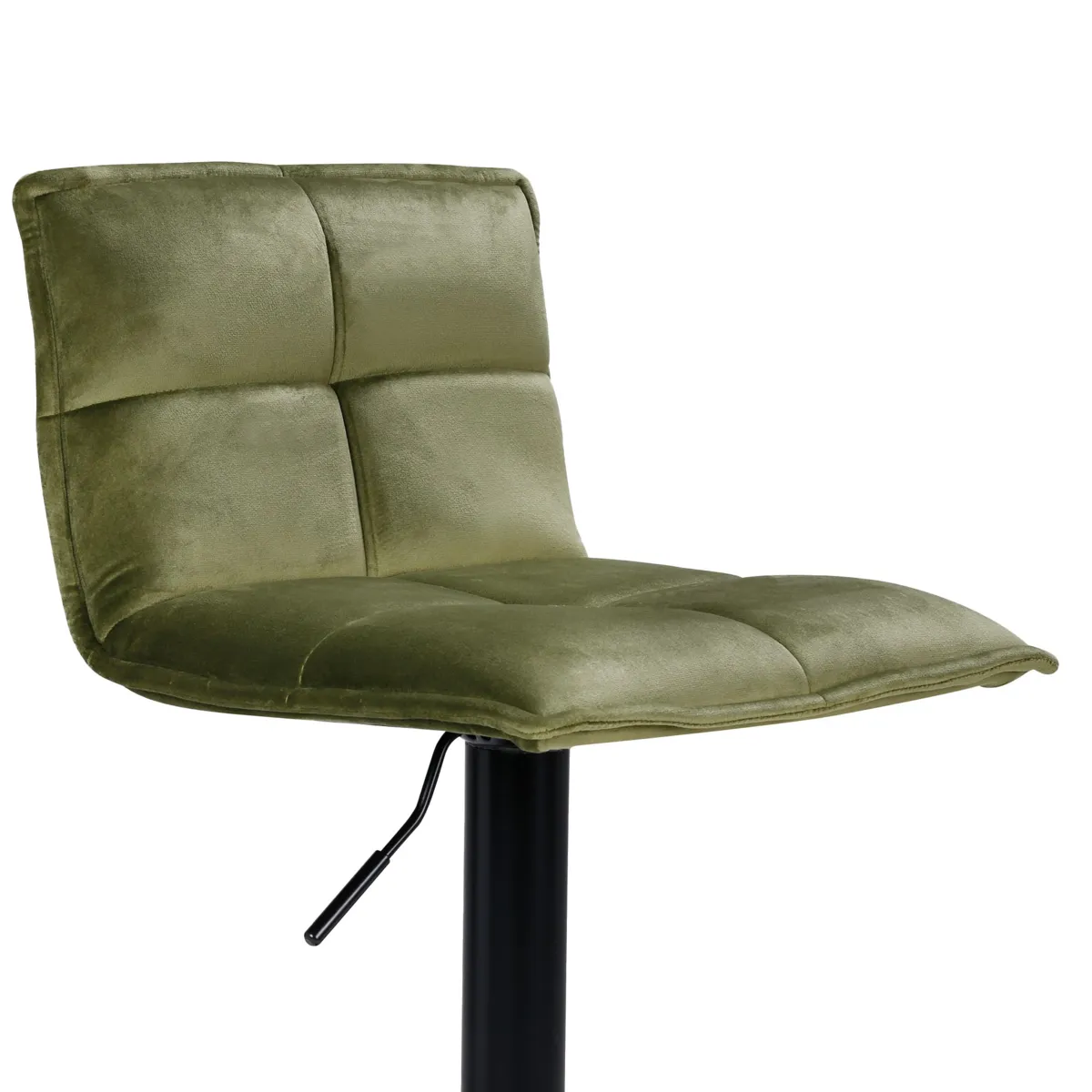 Set di 2 sgabelli da bar girevoli con schienale regolabile in altezza (seduta da 63 a 84 cm) Carly Verde oliva
