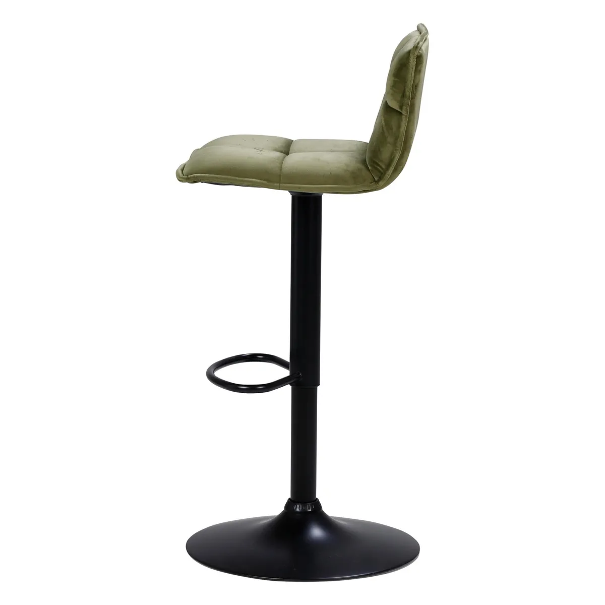 Set di 2 sgabelli da bar girevoli con schienale regolabile in altezza (seduta da 63 a 84 cm) Carly Verde oliva