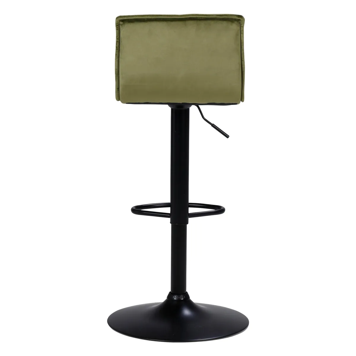 Set di 2 sgabelli da bar girevoli con schienale regolabile in altezza (seduta da 63 a 84 cm) Carly Verde oliva