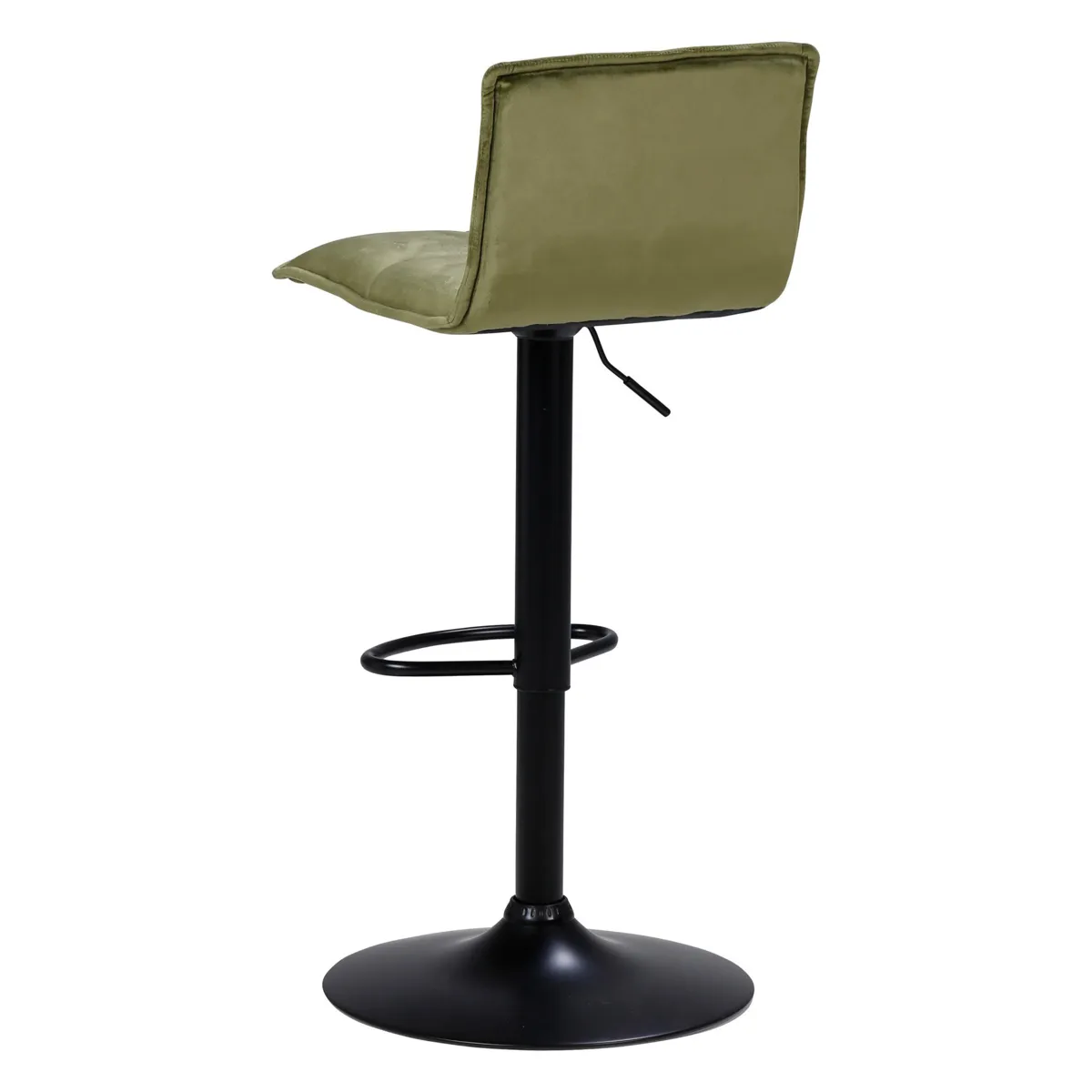 Set di 2 sgabelli da bar girevoli con schienale regolabile in altezza (seduta da 63 a 84 cm) Carly Verde oliva