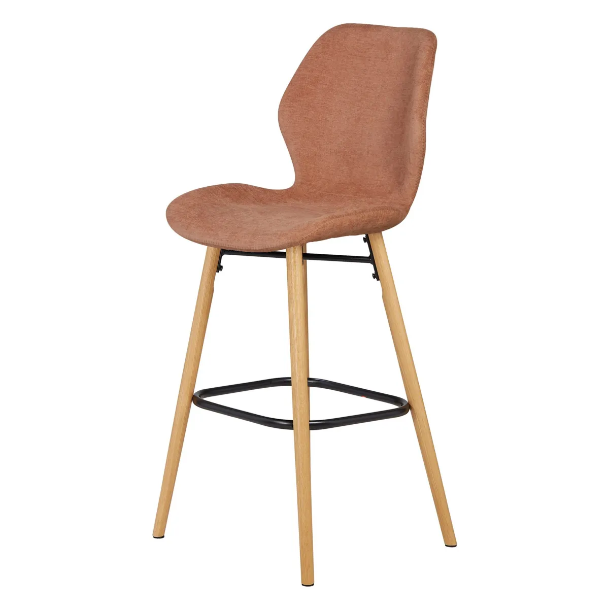 Set di 2 sedie per isola centrale con schienale in tessuto (Altezza seduta 65cm) Malika Marrone nèfle