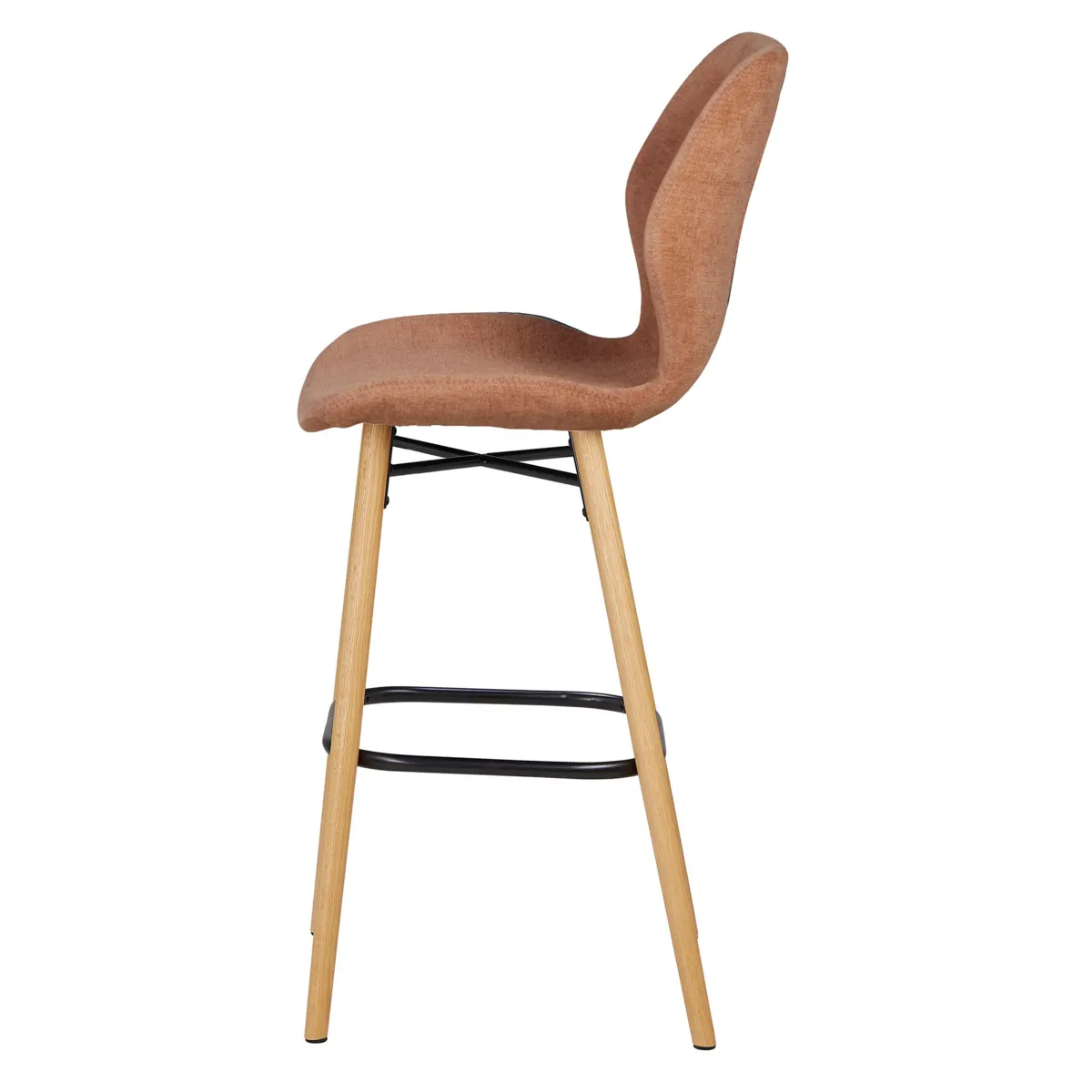 Set di 2 sedie per isola centrale con schienale in tessuto (Altezza seduta 65cm) Malika Marrone nèfle