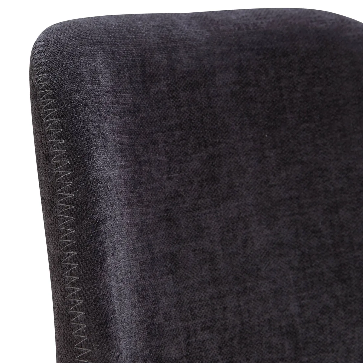 Set van 2 barkrukken voor keukeneiland met stoffen rugleuning (Zithoogte 65cm) Malika Zwart
