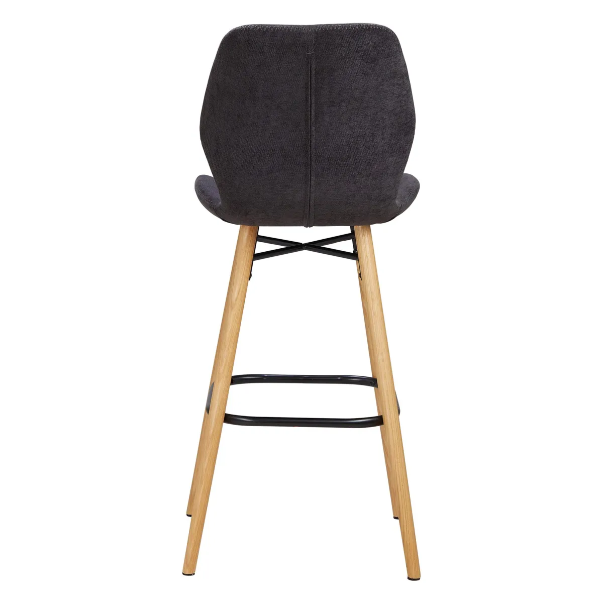 Lot de 2 chaises îlot central avec dossier tissu (Assise 65cm) Malika Noir