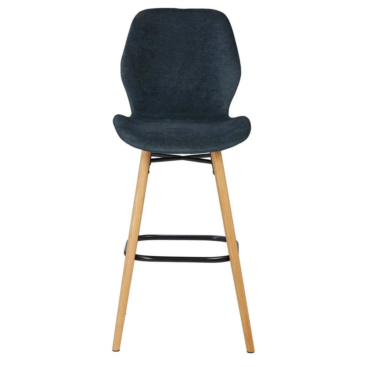 Set di 2 sedie per isola centrale con schienale in tessuto (Altezza seduta 65cm) Malika Blu scuro