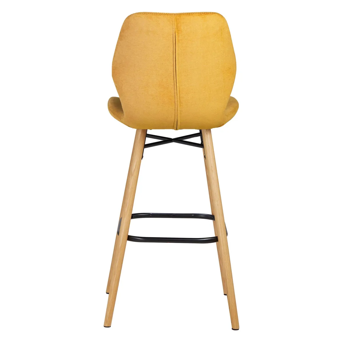 Set di 2 sedie per isola centrale con schienale in tessuto (Altezza seduta 65cm) Malika Giallo senape