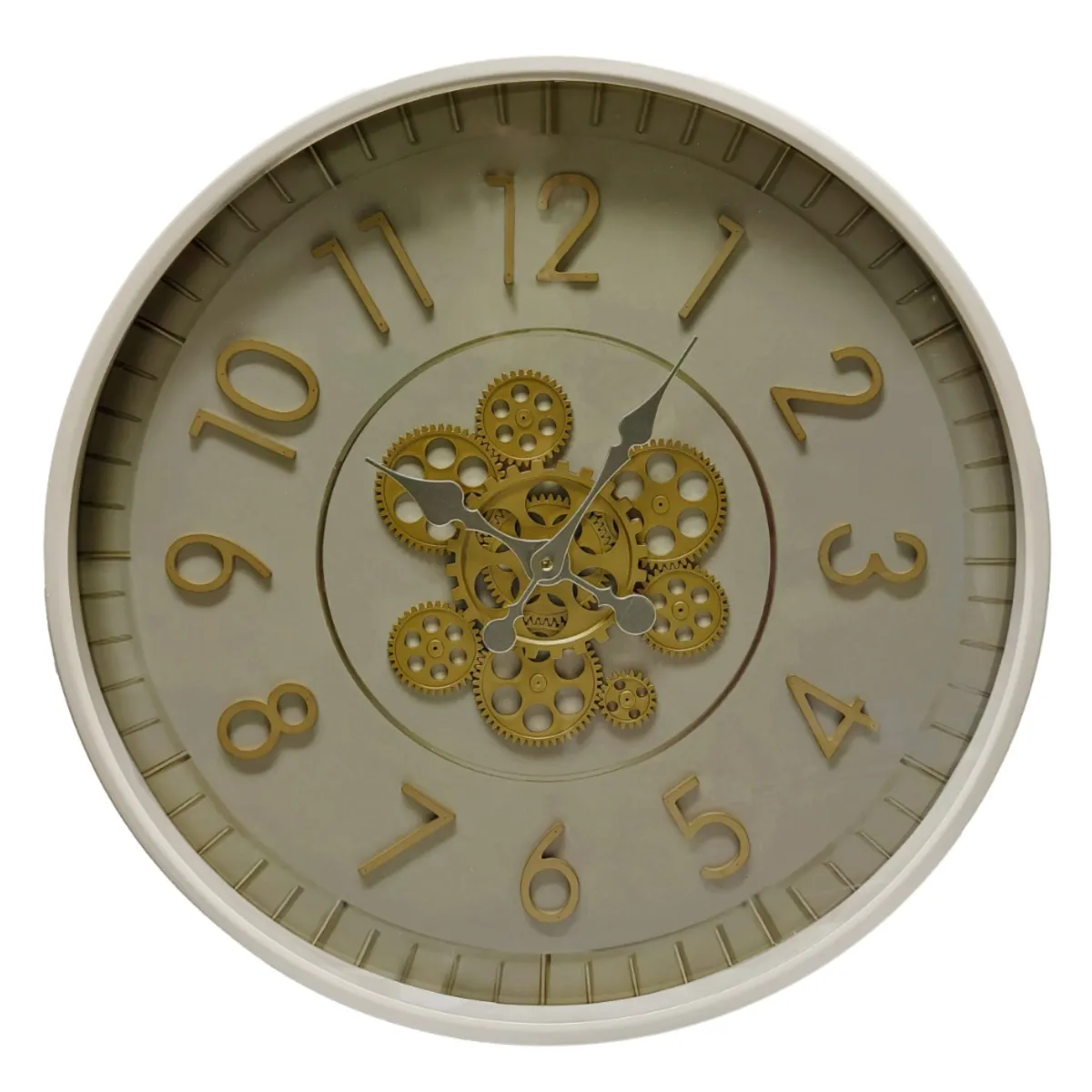 Orologio da parete rotondo in metallo (55 cm) Torino Crema