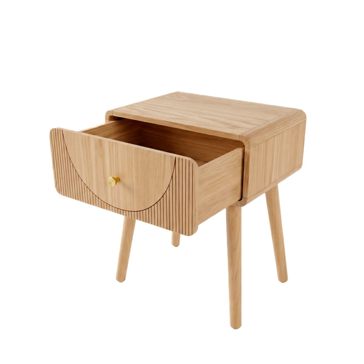 Comodino chiffonier 1 cassetto in legno (H50 cm) Mila Naturale