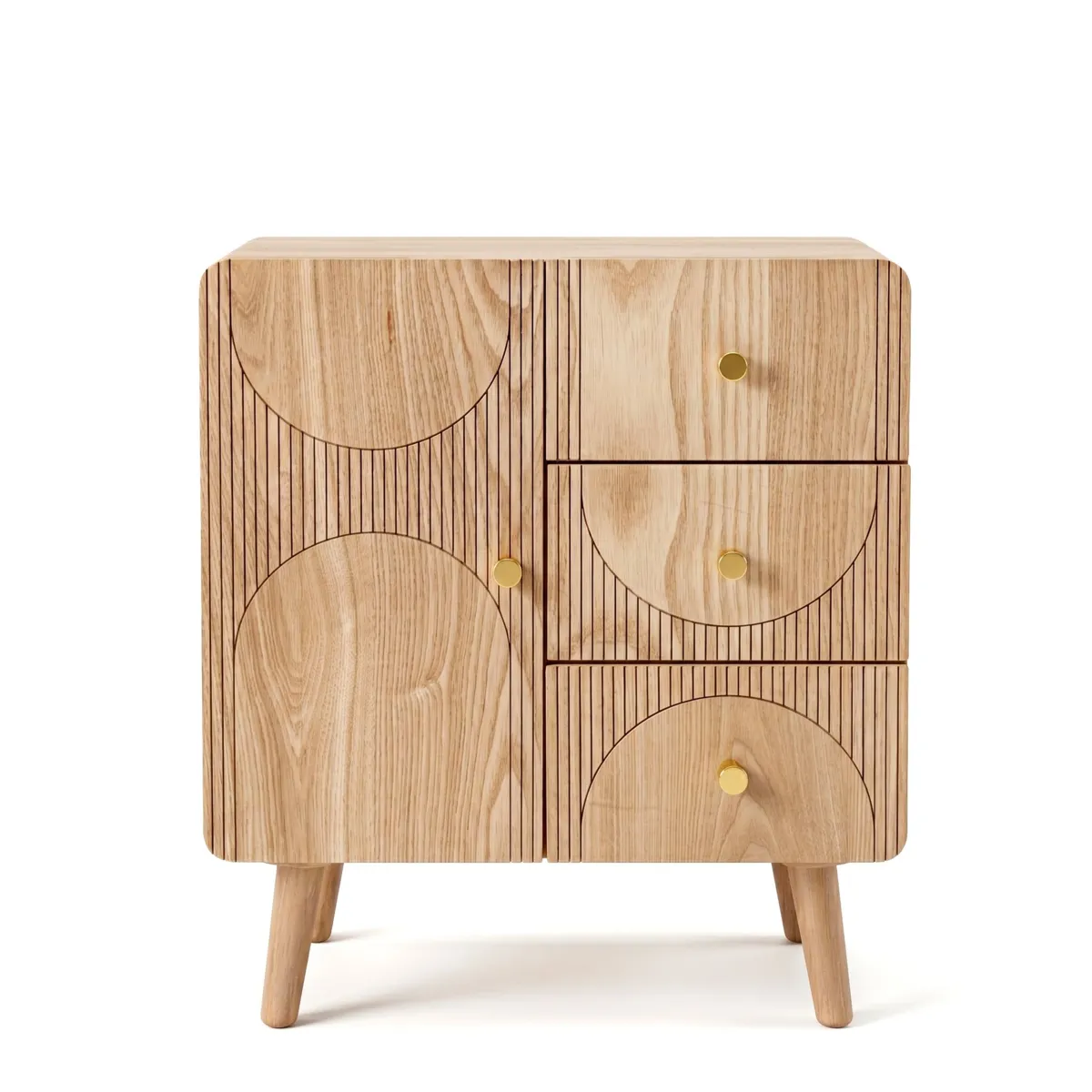 Comò cassettiera 3 cassetti legno (H70 cm) Mila Naturale