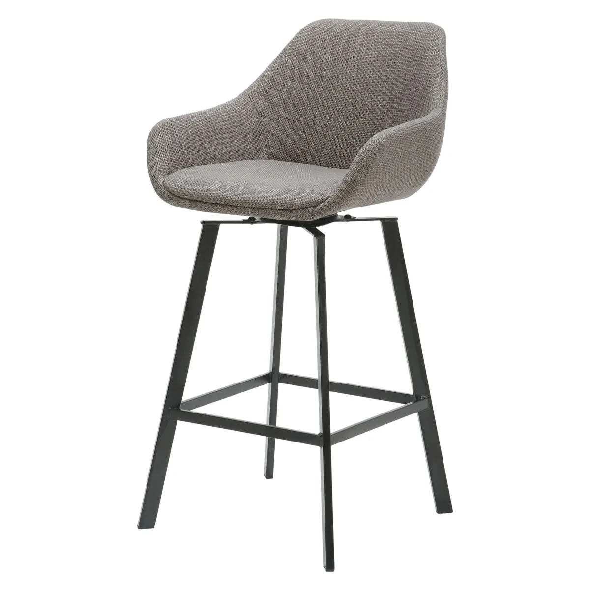 Set aus 2 drehbaren Hochstühlen mit Stoffrückenlehne (Sitzhöhe 64 cm) Zila Silbergrau