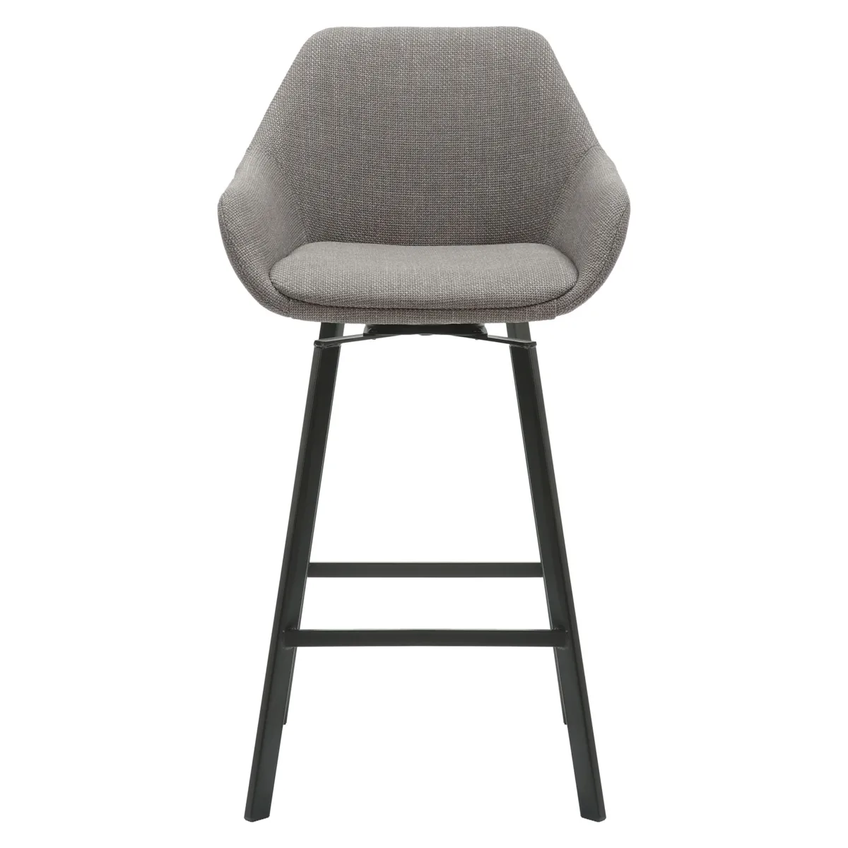 Set di 2 sedie per isola centrale girevoli con schienale in tessuto (seduta 64cm) Zila Grigio argento