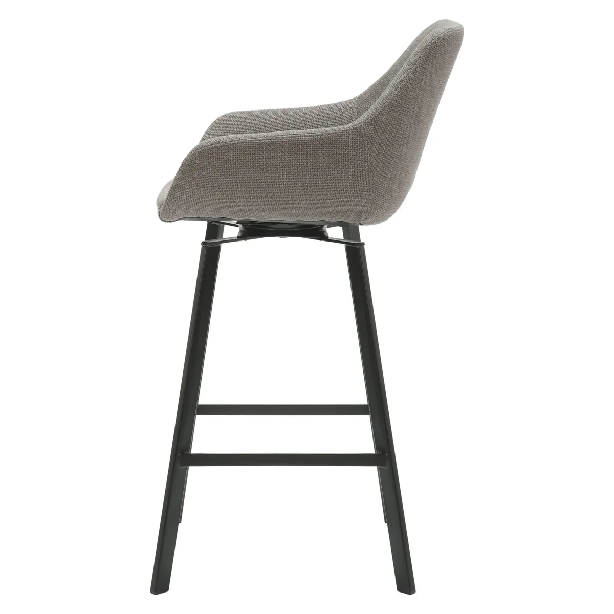Set aus 2 drehbaren Hochstühlen mit Stoffrückenlehne (Sitzhöhe 64 cm) Zila Silbergrau