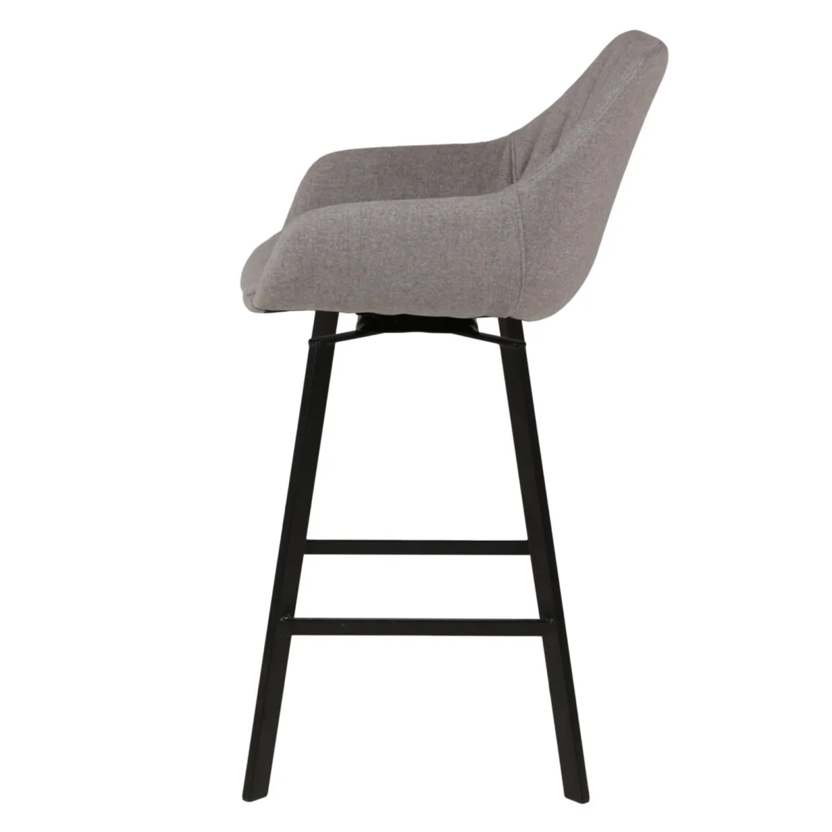 Lot de 2 chaises îlot central pivotantes avec dossier tissu (Assise 64cm) Zila Gris clair