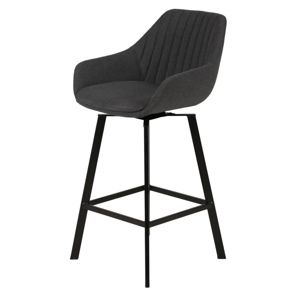 Set di 2 sedie per isola centrale girevoli con schienale in tessuto (seduta 64cm) Zila Grigio scuro
