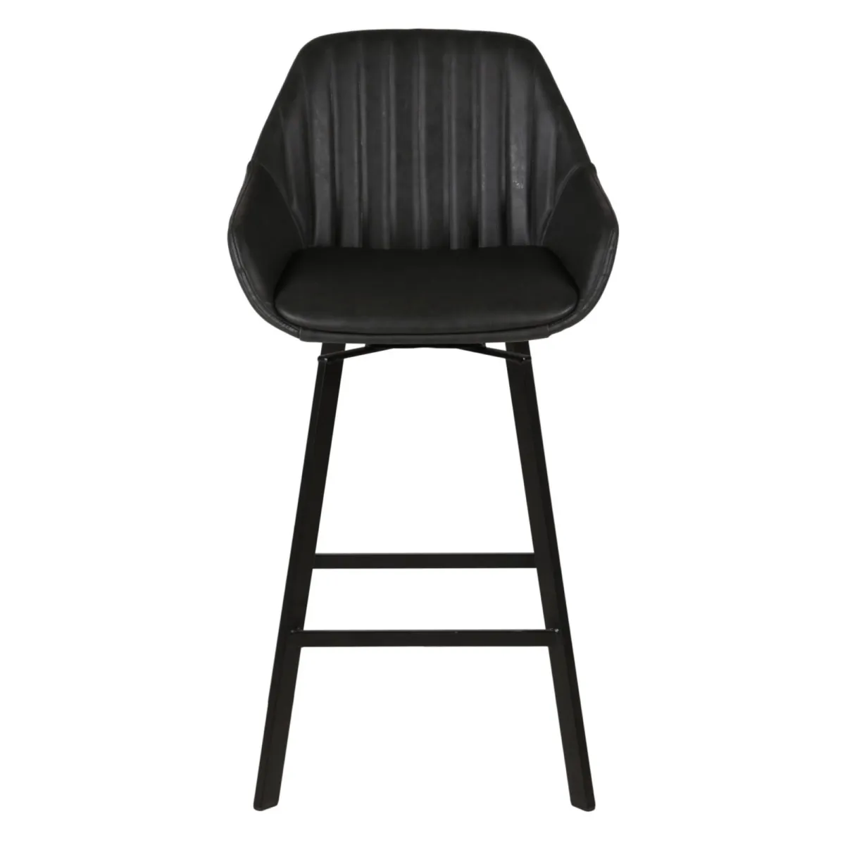 Set di 2 sgabelli da bar girevoli con schienale (Altezza seduta 75cm) Zila Nero