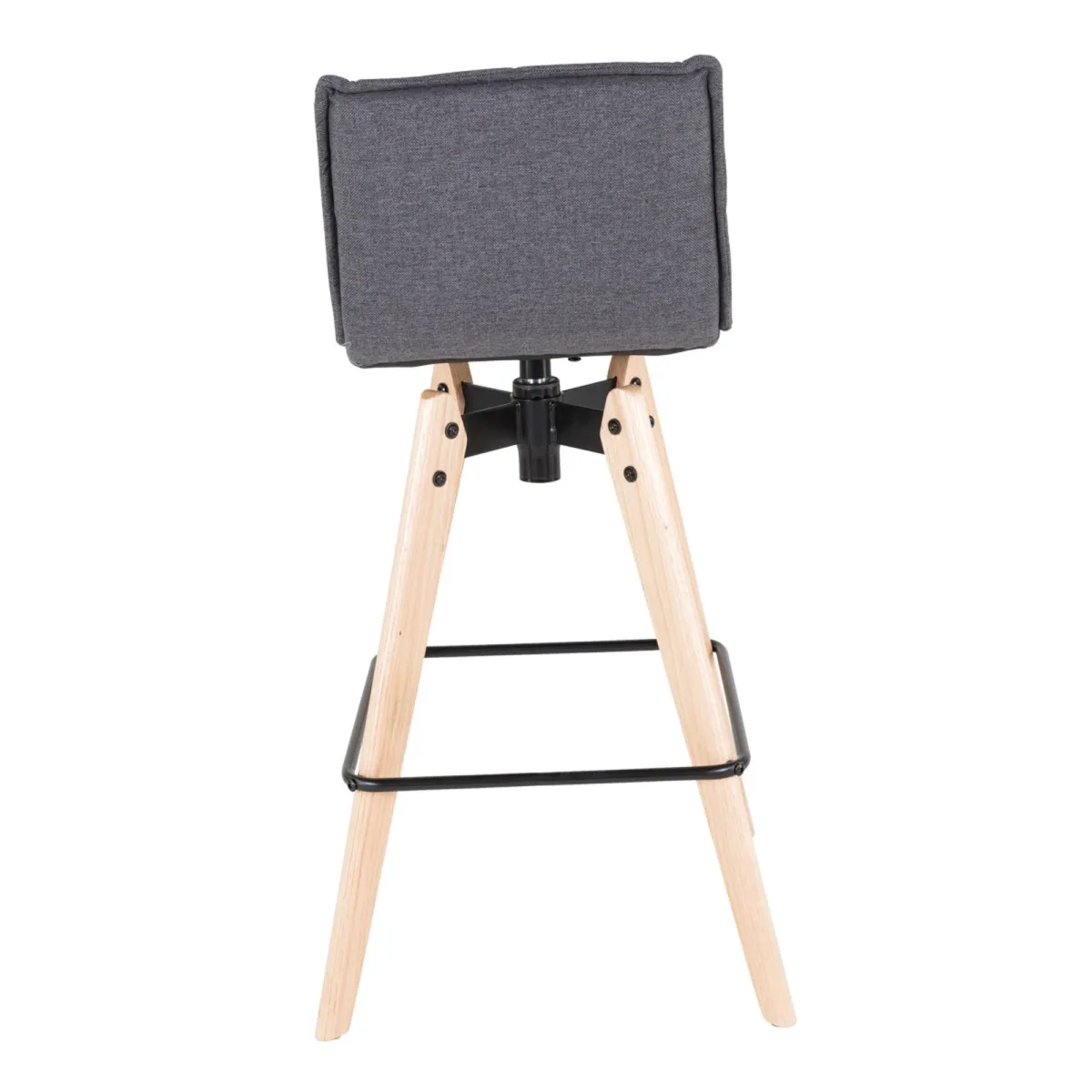 Sgabello da bar girevole con schienale in tessuto (Altezza seduta 75cm) Osla Grigio scuro