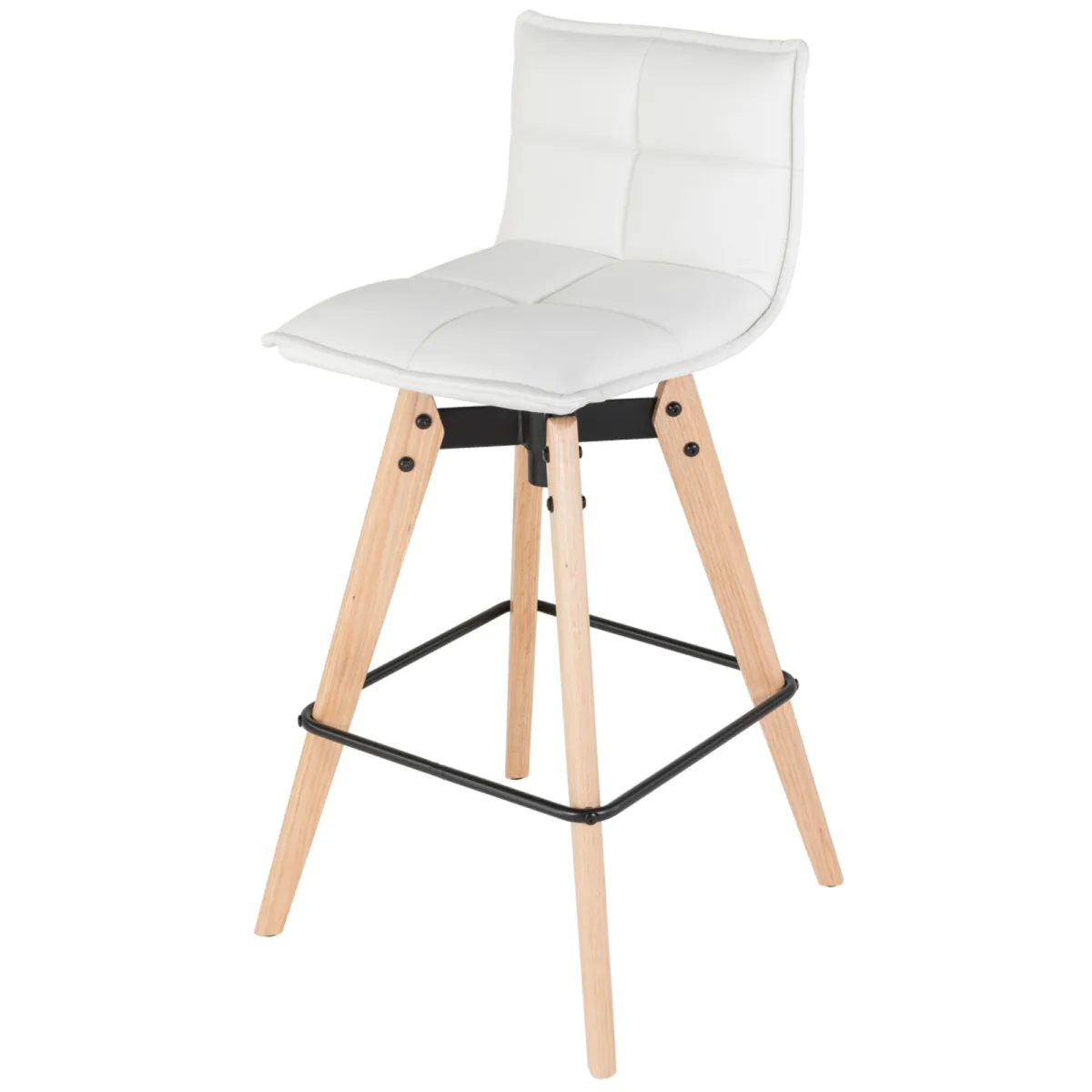 Sgabello da bar girevole con schienale (Altezza seduta 75cm) Osla Bianco