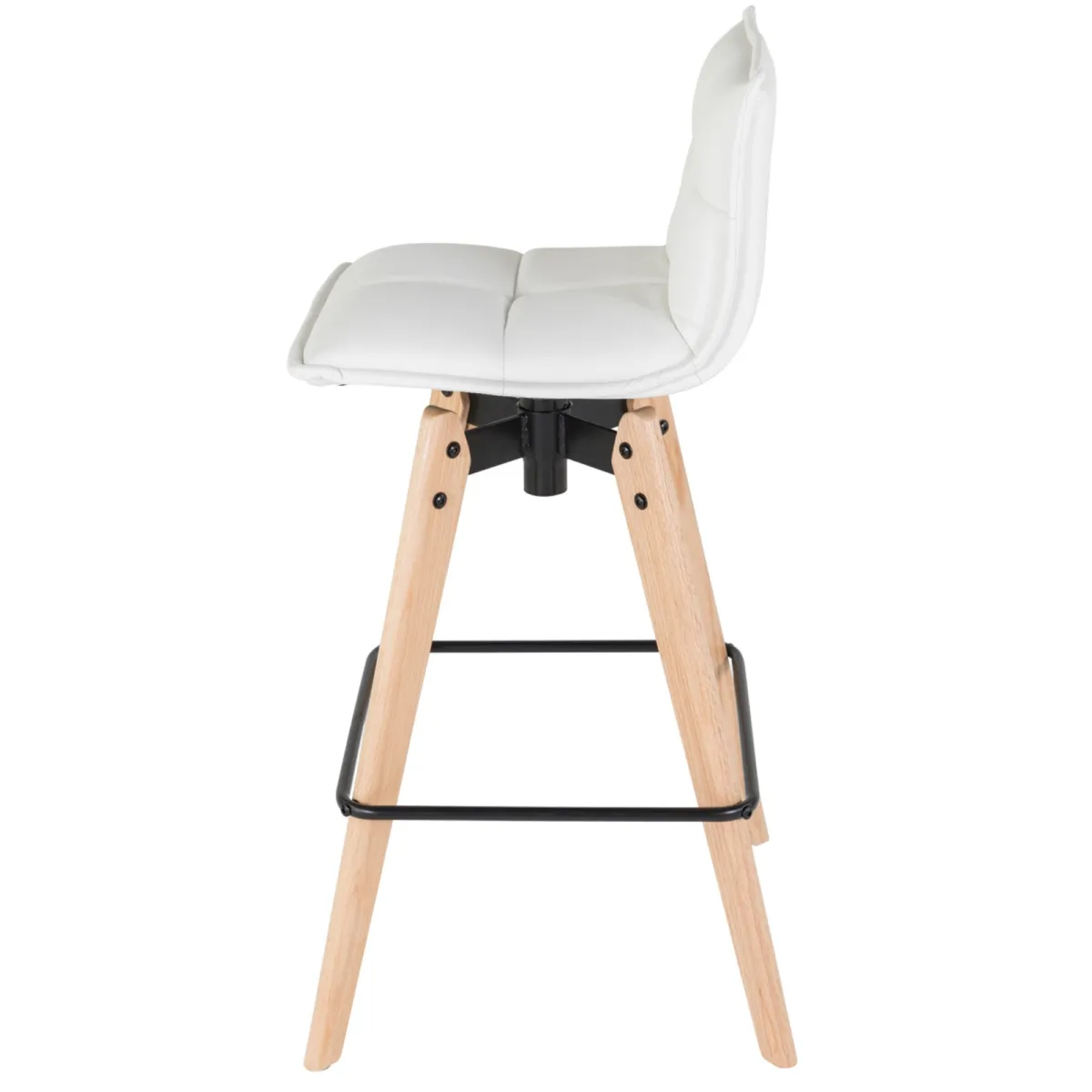 Sgabello da bar girevole con schienale (Altezza seduta 75cm) Osla Bianco