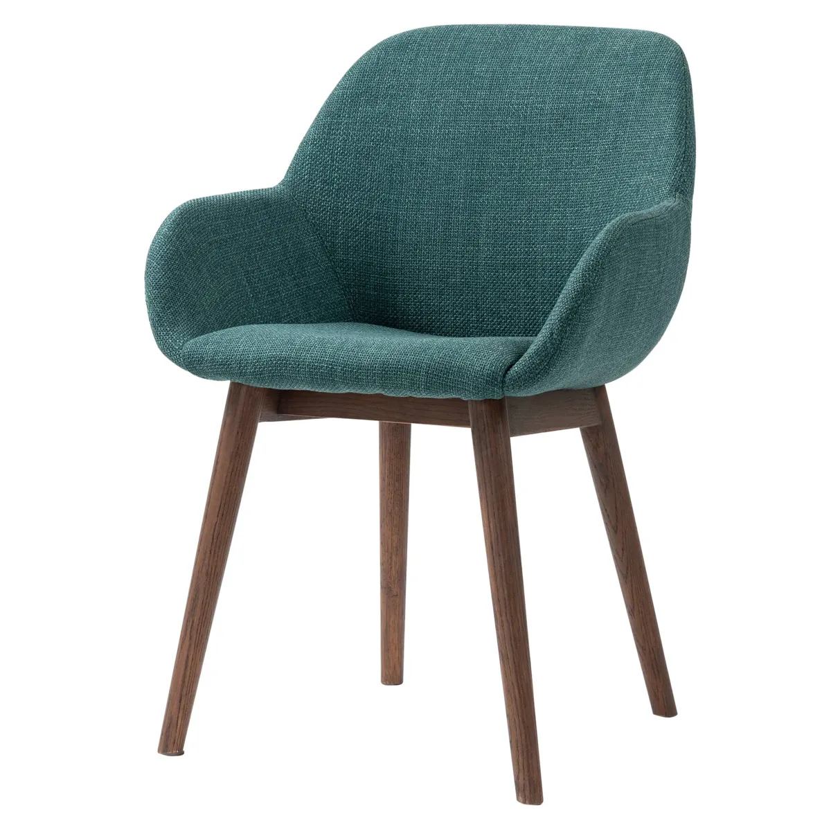 Lot de 2 chaises de salle à manger tissu (Assise 48 cm) Elia Vert émeraude