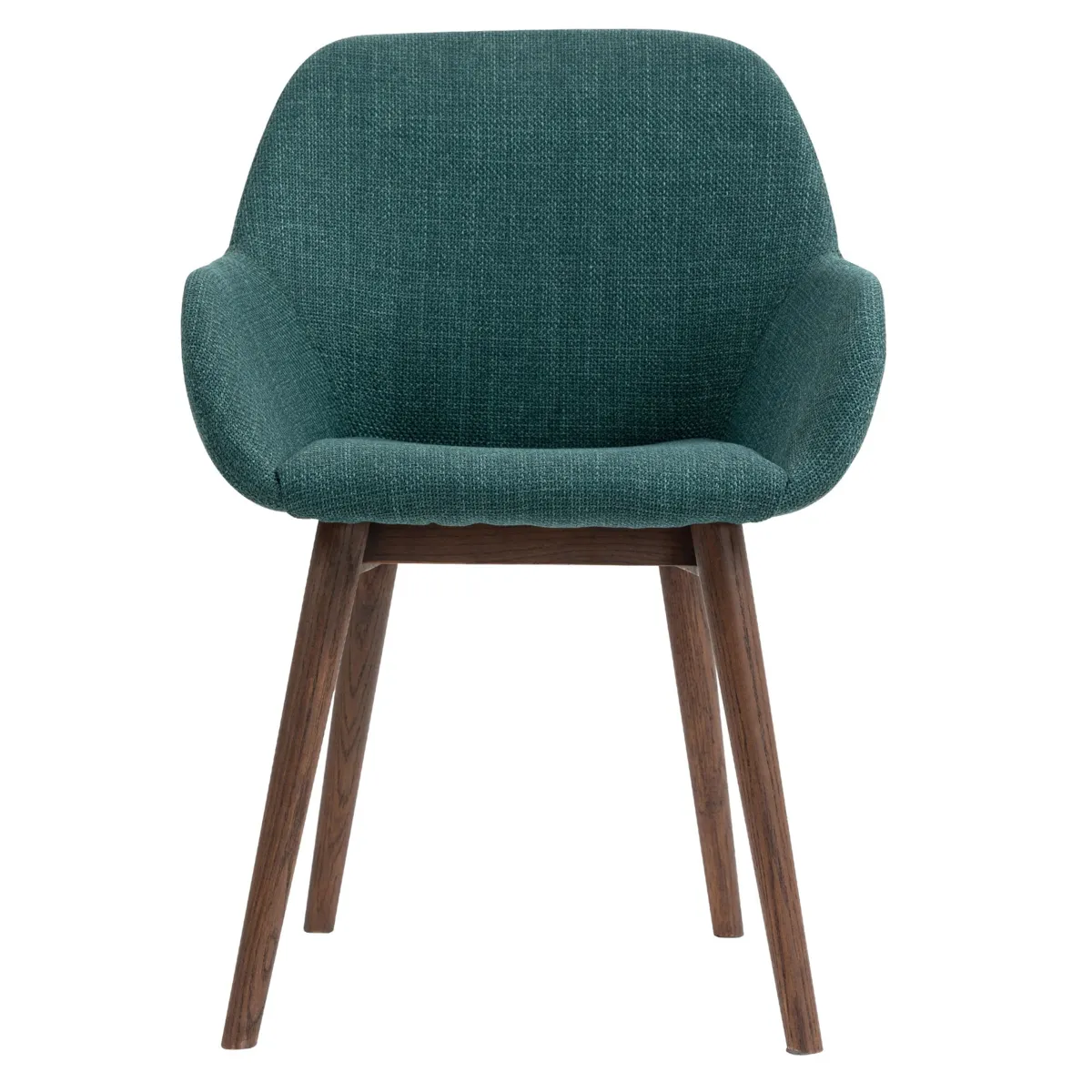 Lot de 2 chaises de salle à manger tissu (Assise 48 cm) Elia Vert émeraude