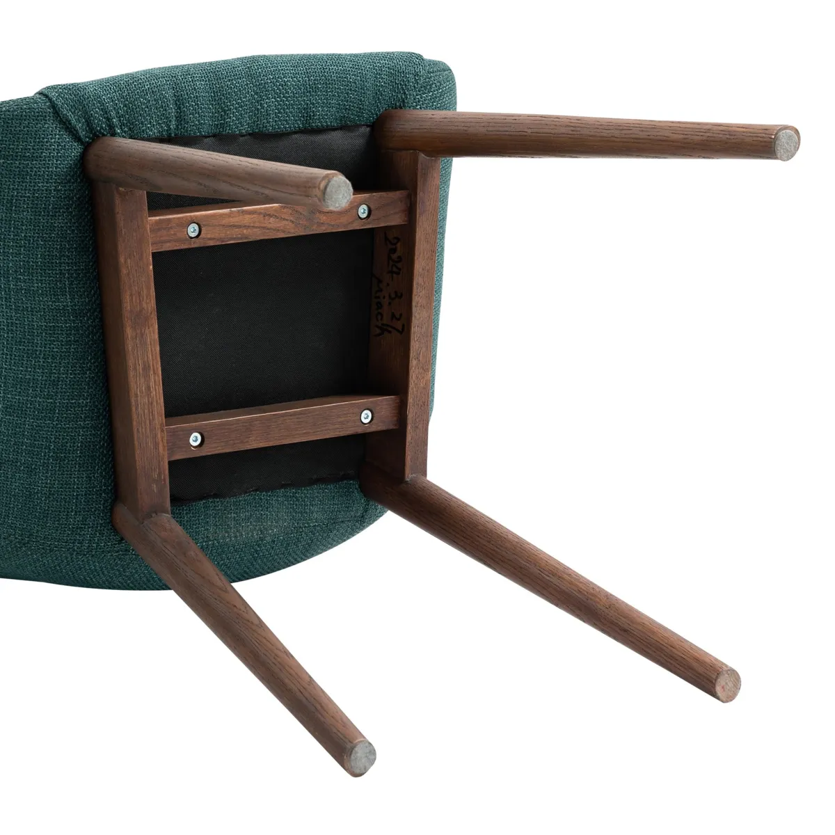 Lot de 2 chaises de salle à manger tissu (Assise 48 cm) Elia Vert émeraude