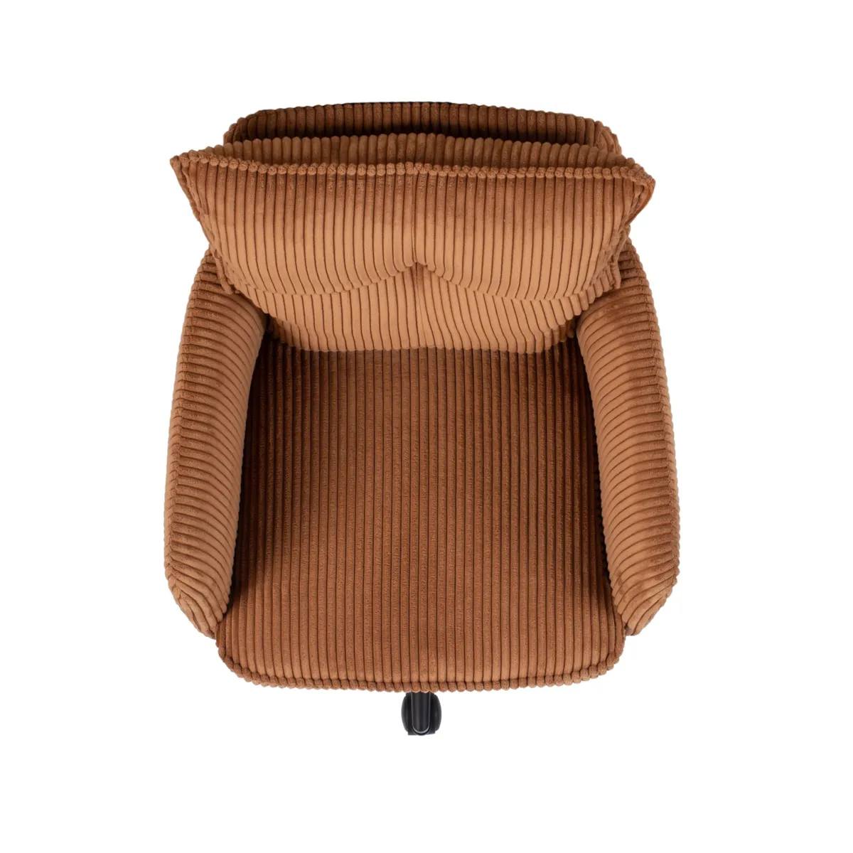 Sedia da ufficio con ruote in velluto a coste regolabile in altezza (seduta da 46 a 54 cm) Nuva Caramello 
