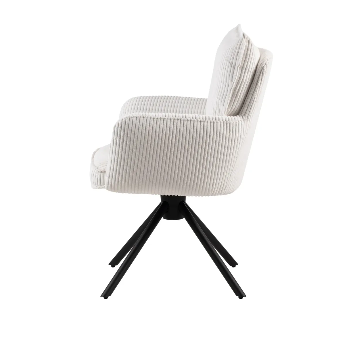 Chaise de salle à manger pivotante velours côtelé (Assise 48 cm) Nuva Blanche