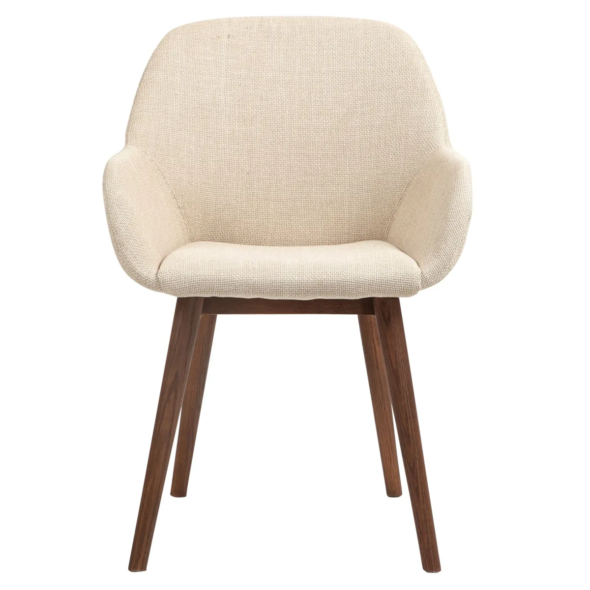 Lot de 2 chaises de salle à manger tissu (Assise 48 cm) Elia Beige