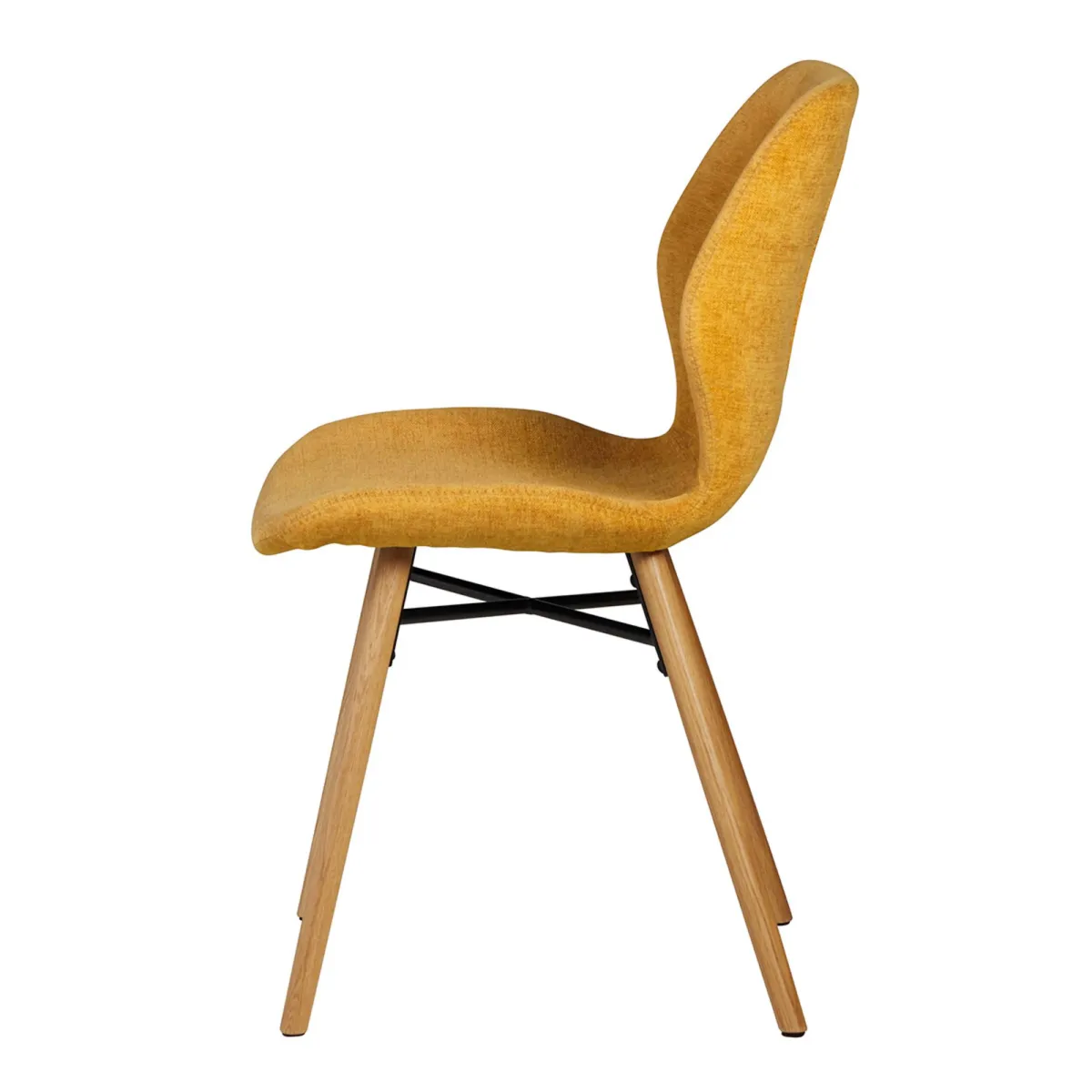 Lot de 2 chaises de salle à manger tissu texturé (Assise 46 cm) Malika Jaune moutarde