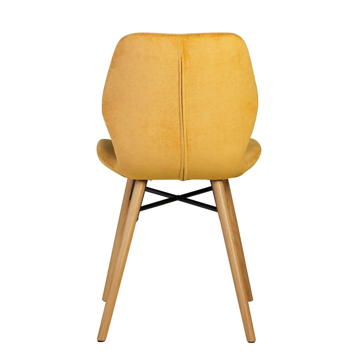 Lot de 2 chaises de salle à manger tissu texturé (Assise 46 cm) Malika Jaune moutarde