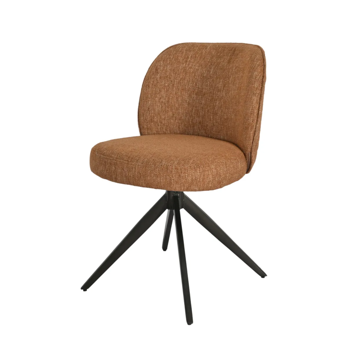 LOT DE 2  Chaise repas tissu caramel - L x P x H : 53 x 64 x 83 cm ISIS