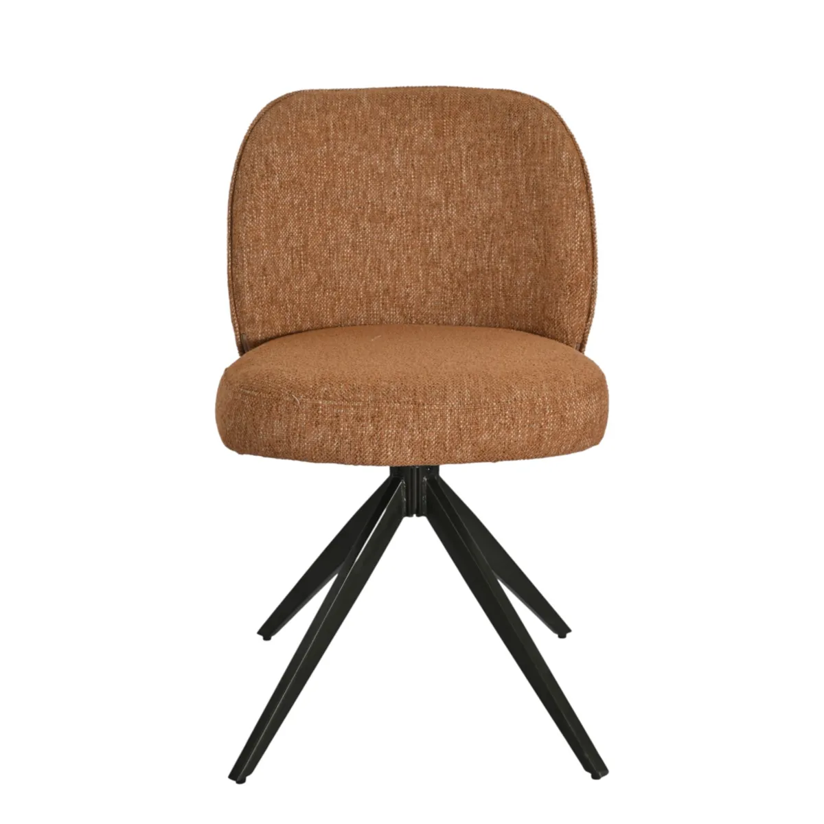 LOT DE 2  Chaise repas tissu caramel - L x P x H : 53 x 64 x 83 cm ISIS