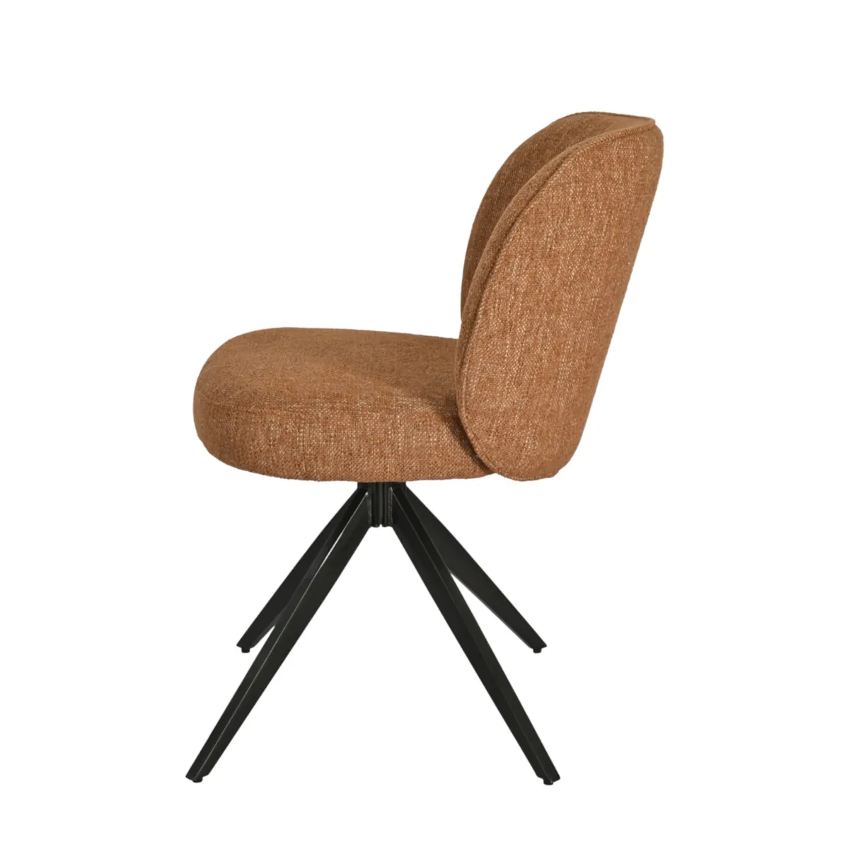 LOT DE 2  Chaise repas tissu caramel - L x P x H : 53 x 64 x 83 cm ISIS