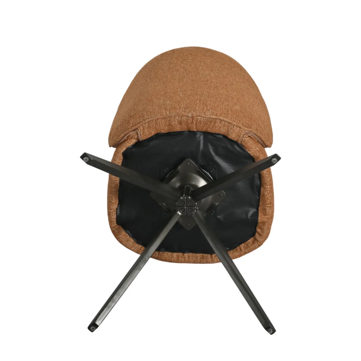 LOT DE 2  Chaise repas tissu caramel - L x P x H : 53 x 64 x 83 cm ISIS